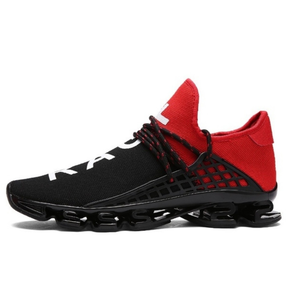 Red and black shoes